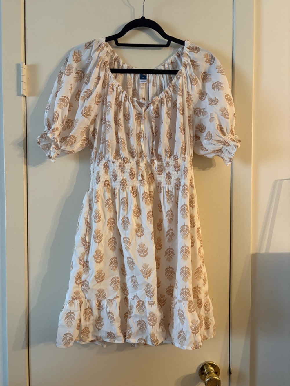 Old Navy Dress with Tan Leaf Print